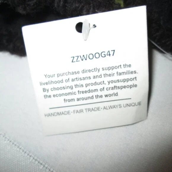 Handmade Embroidered Wool Fingerless Gloves – Made in Nepal - Picture 5 of 6